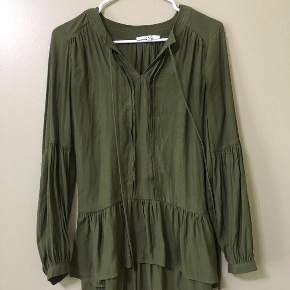 Ro & De Tops - Olive green long sleeve blouse